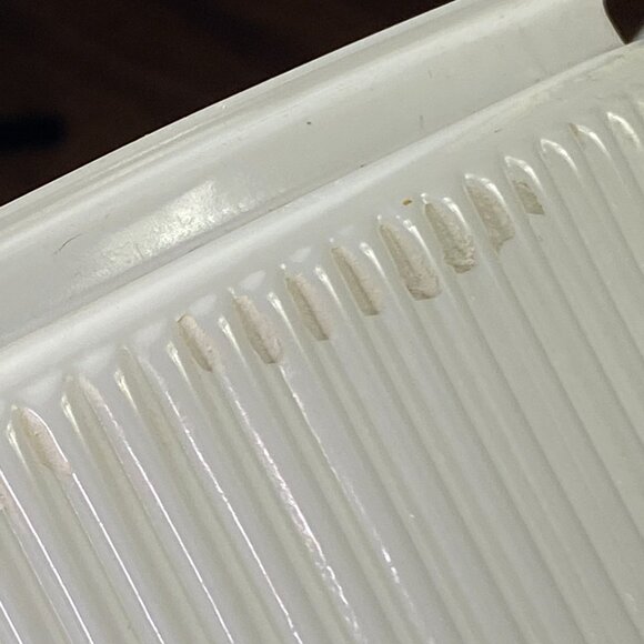 Vintage Ribbed Glass Drum Shade White Clear 7.5 inch Fitter - Picture 8 of 10